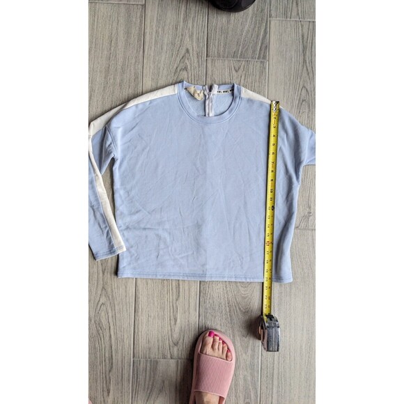 Madewell MWL Superbrushed Easygoing Sweatshirt Top Light Blue XXS Zipper Soft - Picture 15 of 15